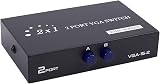 Keavenoy 2 Pack 2 Port VGA Switch 2 In 1 Out 1920x1440 Video Sharing Switcher view 7