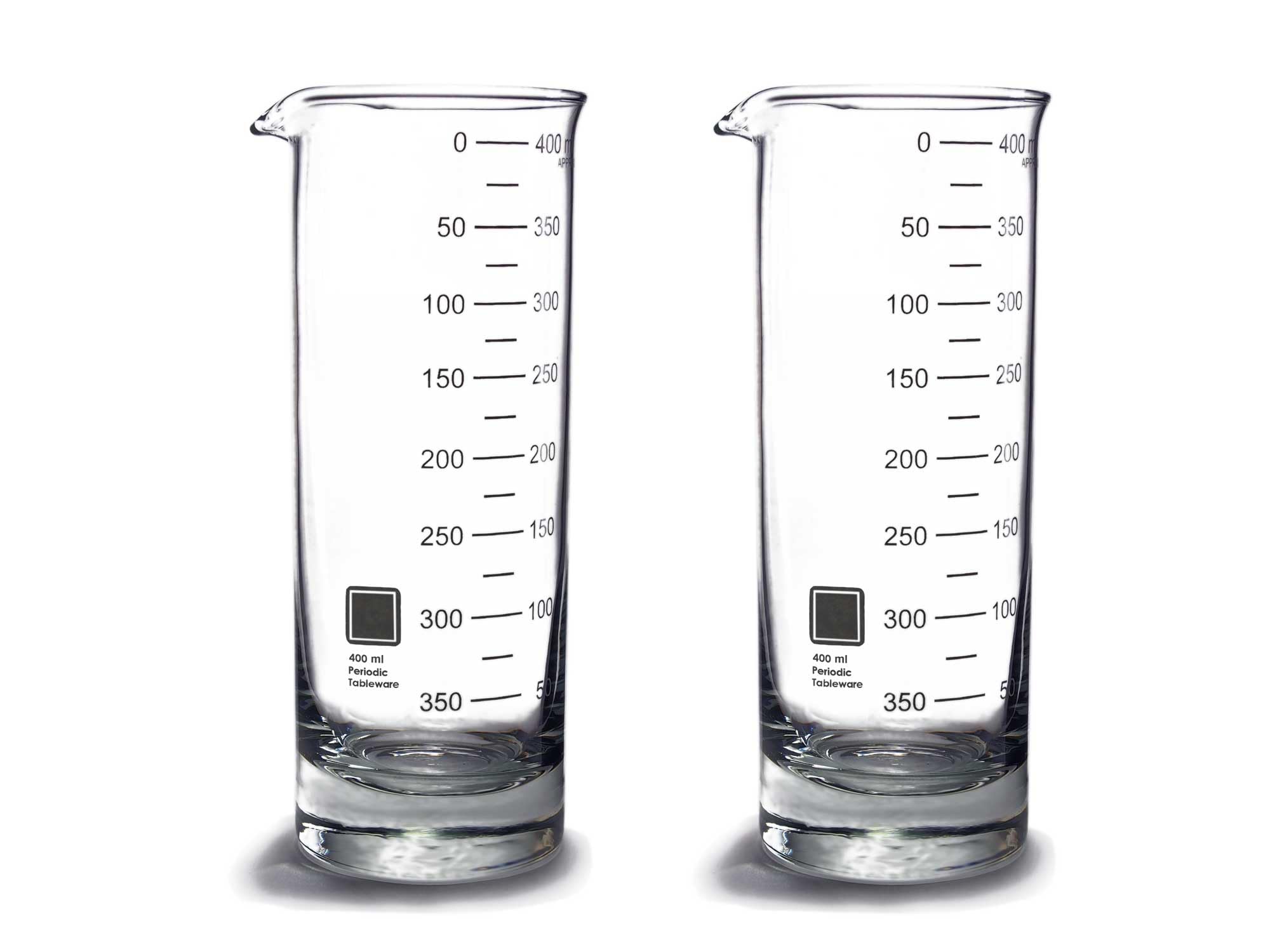 Periodic Tableware Laboratory Beaker Highball Glasses (Set of 2)