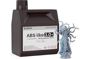 ELEGOO ABS-Like 3.0+ 3D Printer Resin Grey 2000g | Upgraded 3D Printer Photopoly