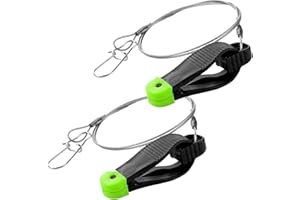 FRDHEE 2pcs Power Grip Plus Line Release, 18 Inch Leader with Snap Release Clip Downrigger Release Clips for Planer Board Trolling Fishing