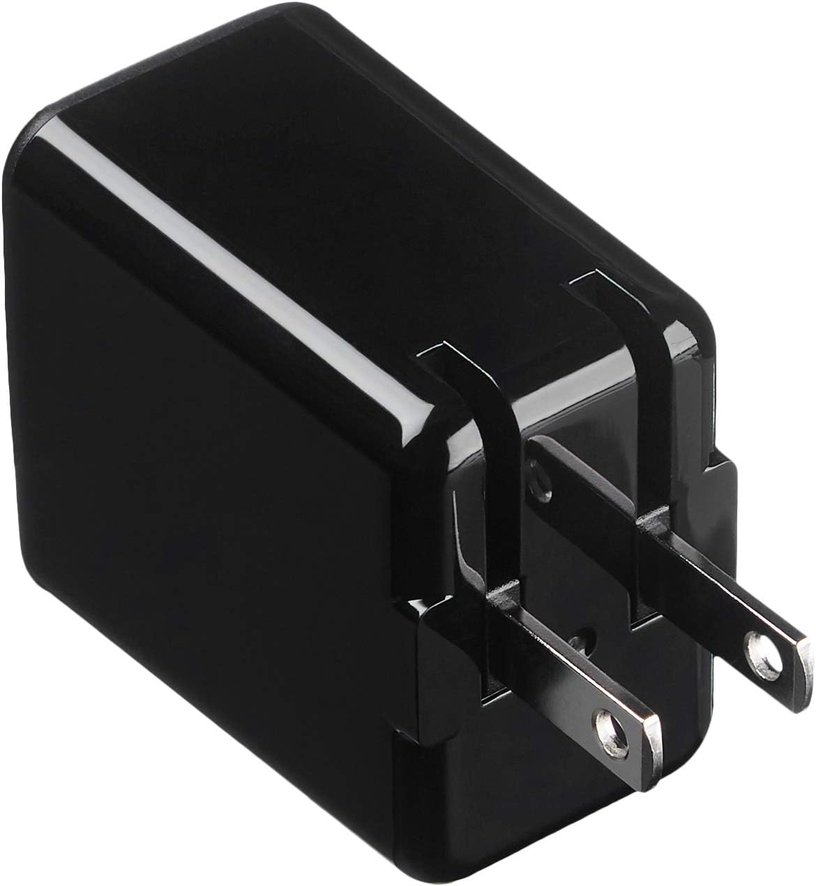  Basics One-Port 12W USB Wall Charger for Phone, iPad, and Tablet, 2.4 Amp, Black (2-Pack)