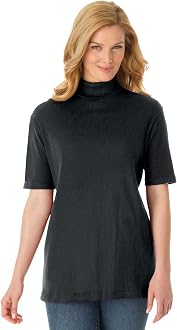Ribbed Short Sleeve Turtleneck Shirt 