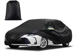 Migaven 6 Layers Car Cover Custom Fit for Toyota Corolla 2000-2023, Honda Civic 1991-2023, Waterproof Full Exterior Cover Rain Sun Hail Protection with Door Zipper & Inner Cotton