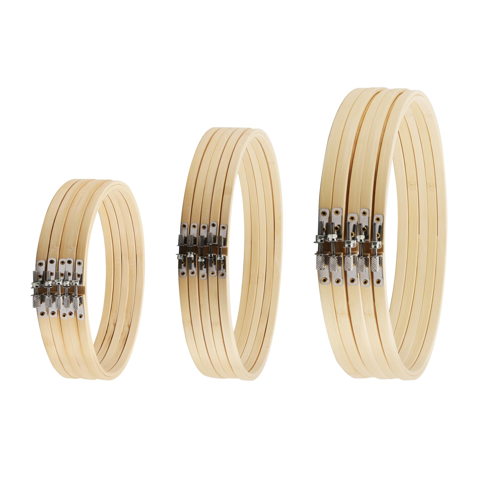 MANCHAP 15 PCS 3 Sizes Embroidery Hoops Set, 8 Inch, 10 Inch, 12 Inch Cross Stitch Hoops Ring for DIY Craft Sewing