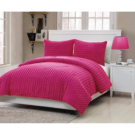 Buy Osd 3pc Girls Neon Hot Pink Faux Fur Theme Comforter Set Full