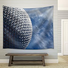 Geometric Architecture Under Blue Sky - Fabric Wall Tapestry Home Decor - 51x60 inches