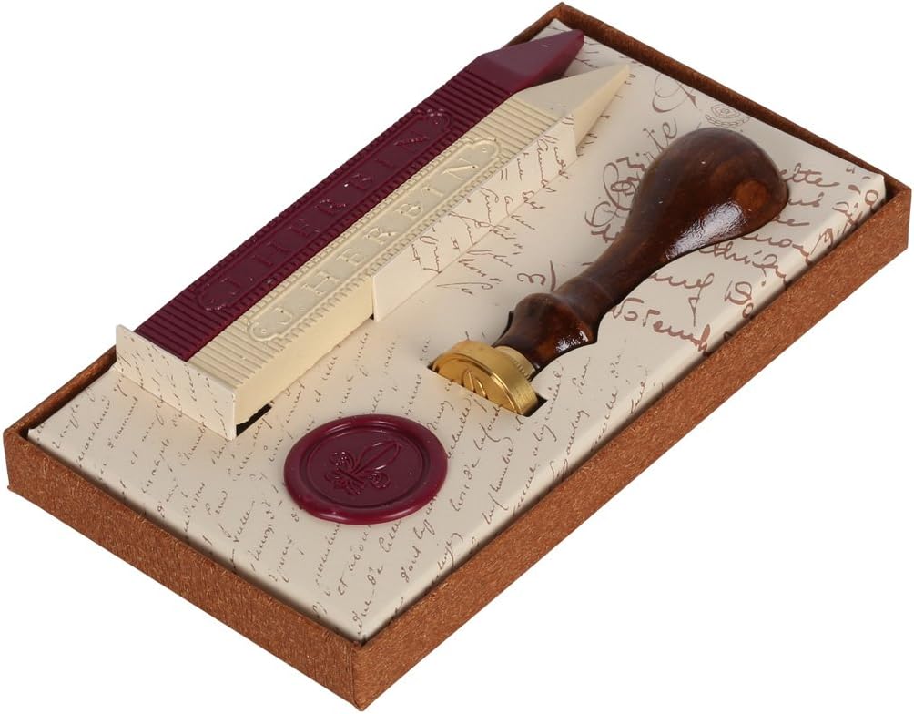 Jacques Herbin 46001T, A Traditional Wax Stamping Set Including 2 Wax Sticks, Red and Ivory Colour - Image 3