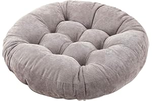 Tiita Floor Pillows Cushions Round Chair Cushion Outdoor Seat Pads for Sitting Meditation Yoga Living Room Sofa Balcony 22x22 Inch, Grey
