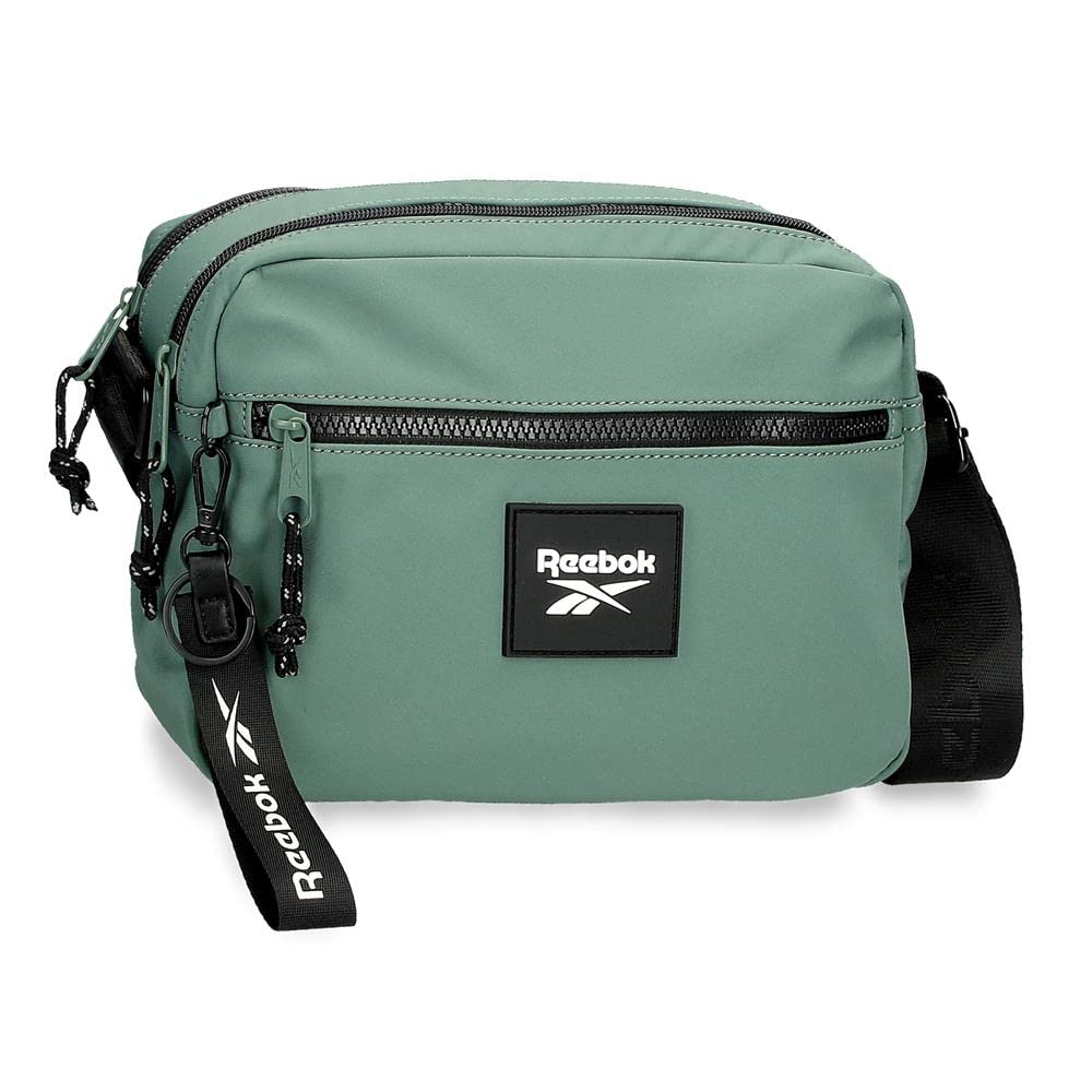 Reebok Elsie Two-Compartment Green Shoulder Bag, 25 x 16 x 6.5 cm, Polyester