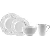 Villeroy &amp; Boch Cellini 24 Piece Dinnerware Set, White | Premium porcelain dinnerware set, made in Germany, dishwasher and microwave safe, brings classic elegance to a table for six