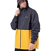ENDIRAD Men's Lightweight Waterproof Sports Zip Hoodie Rain Jacket, Cycling Windbreaker Pullover Coats, Breathable Coat