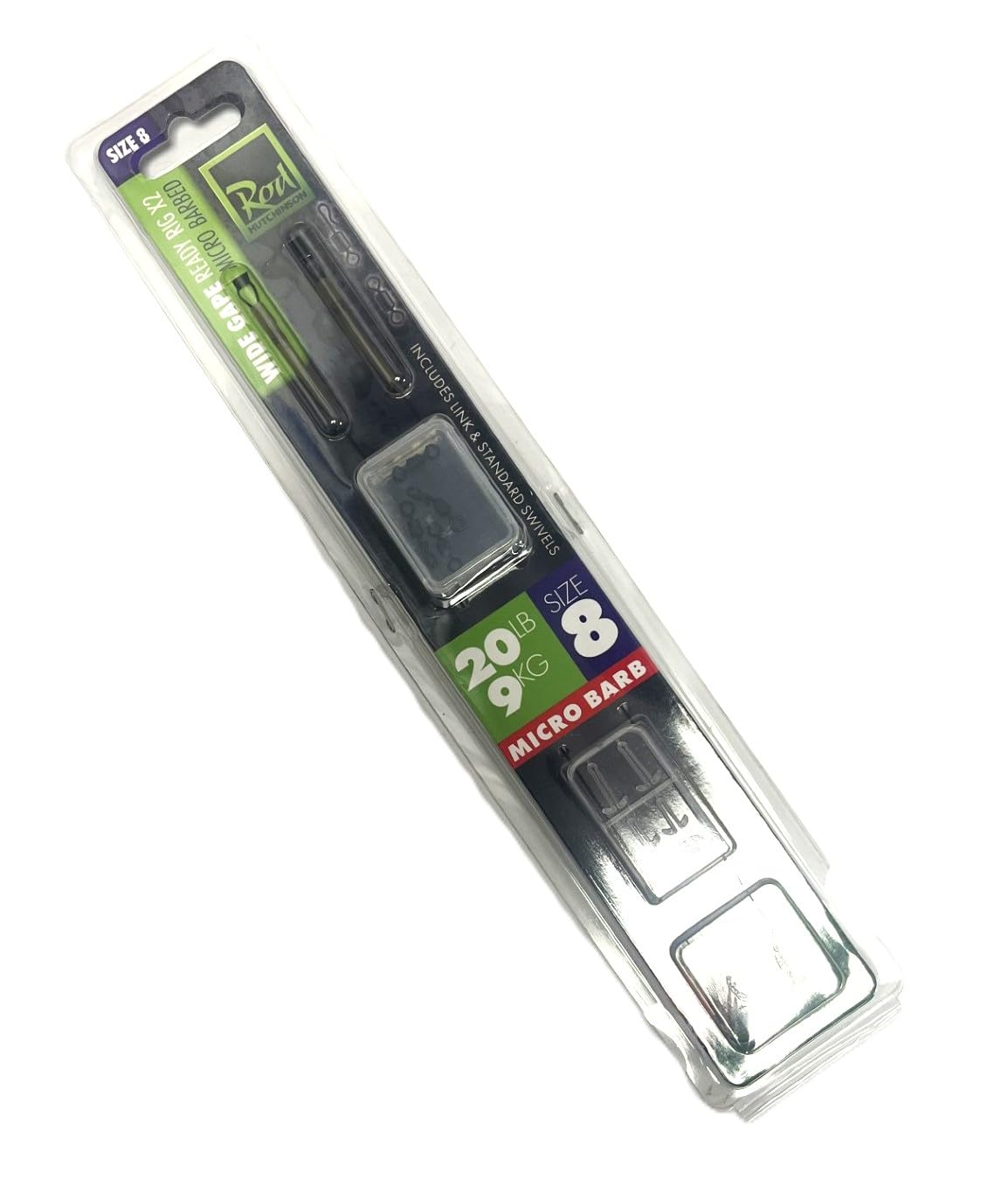 Wide Gape Ready Rig - 2pcs - Size 8 Micro Barb Rod Hutchinson Fishing Tackle