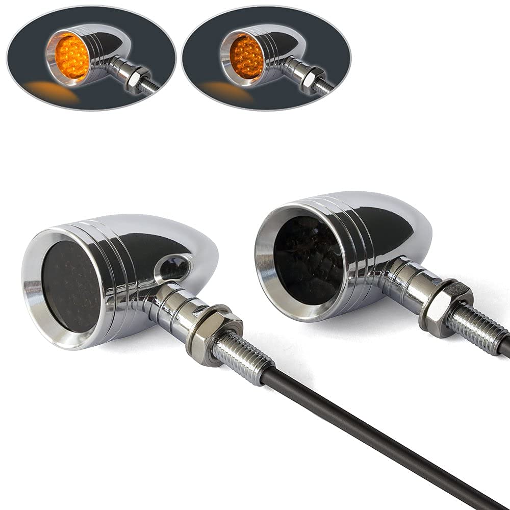 Alchemy Parts Motorbike LED Indicators with Running Lights for Retro Custom Bikes & Choppers