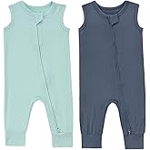 Baby Sleeveless Romper Zipper Toddler Summer Jumpsuit Rayon Outfits Infant Footless Pajamas 0-24m