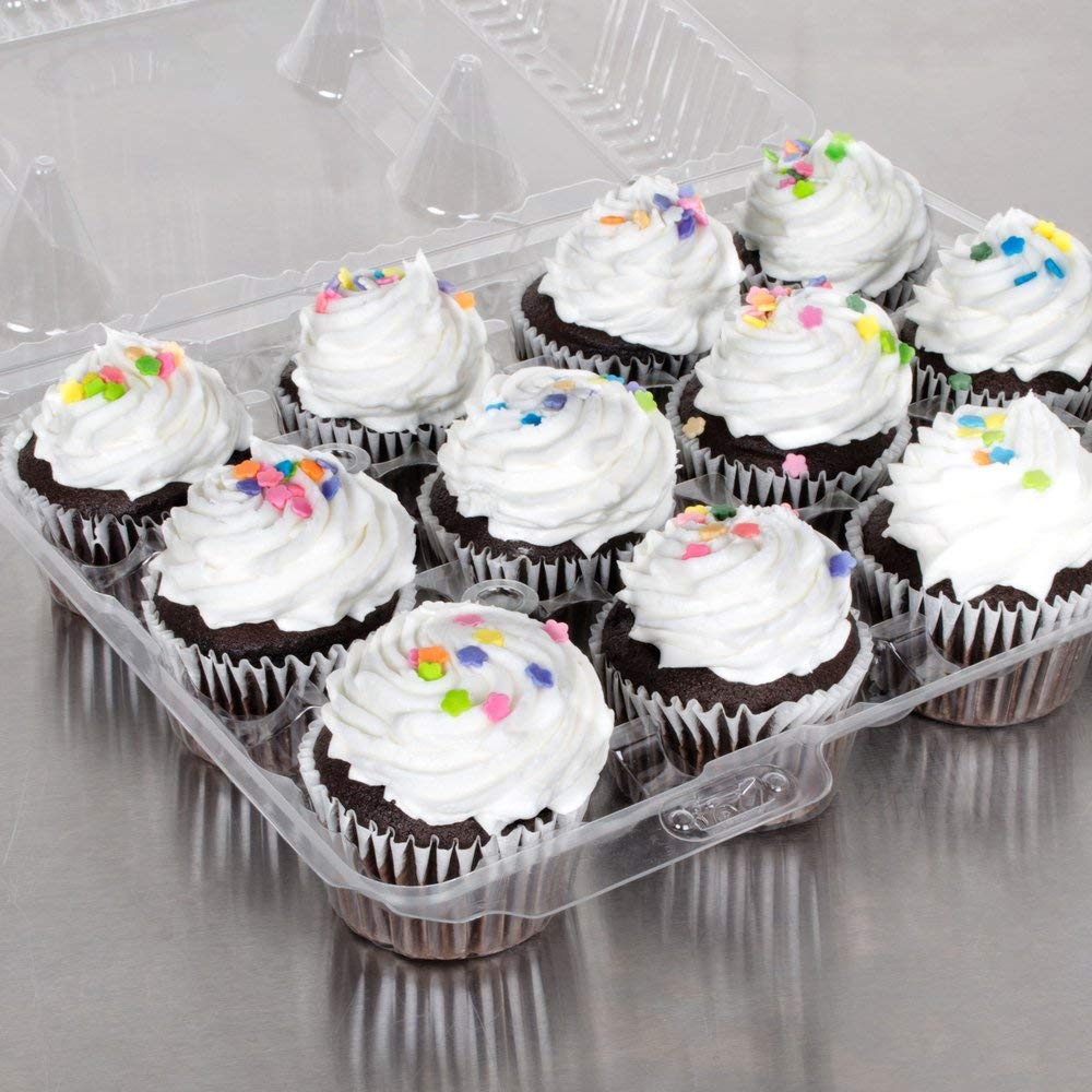 Small Cupcake Clamshell Mini Cupcake Container 12 Compartment Clear