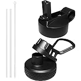 HYDROYOTA Straw Lids for Hydroflask Wide Mouth 12 32 40oz,Black Replacement Flask Cap For Insulated Water Bottle Accessories,Leak Proof Straw Tops Cover O Ring