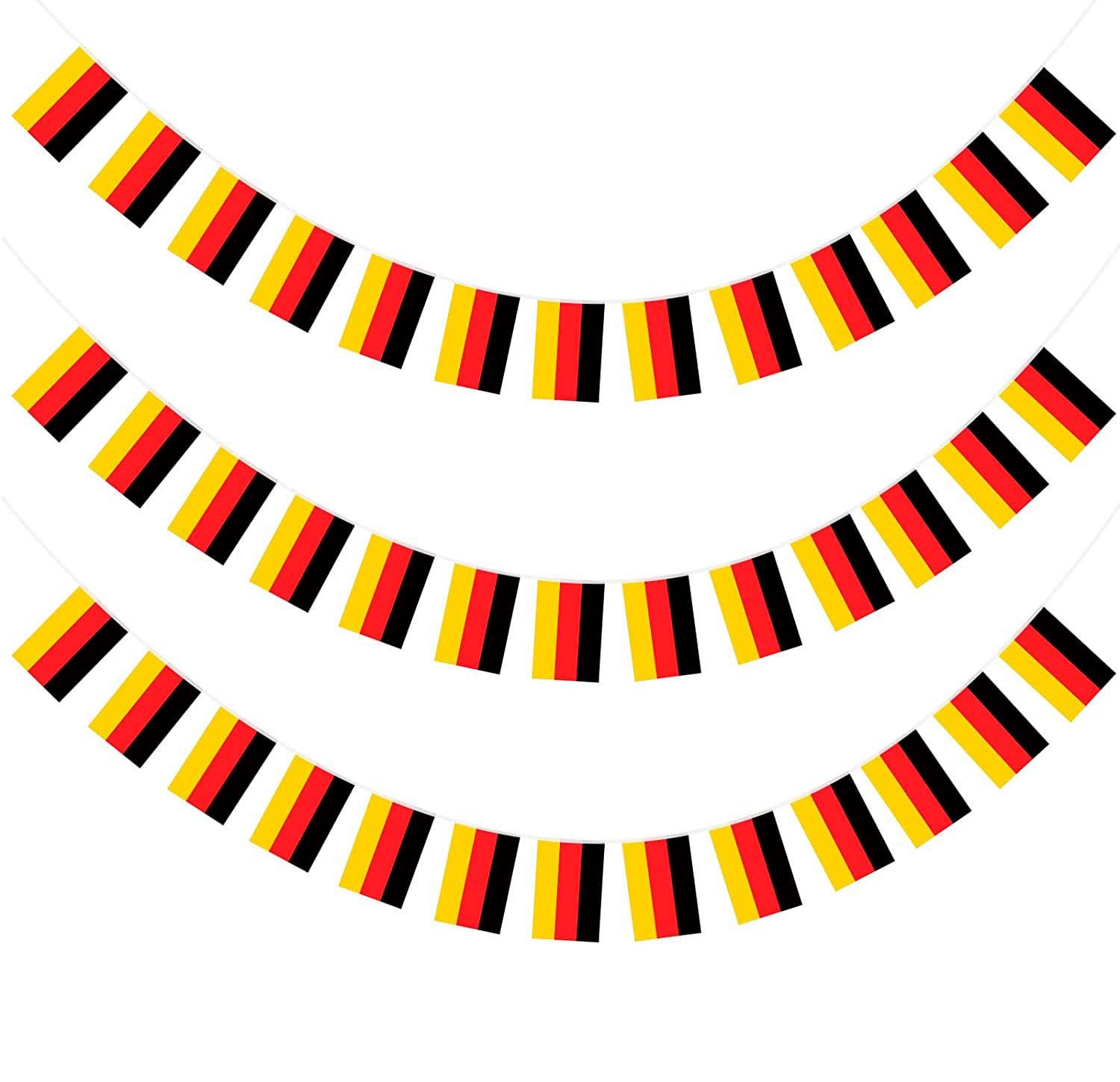 11.4 m Flag Chain Garland with 40 Germany Flags, 20 x 28 cm, Germany Flag Garland Garden Bars Decorations, Germany Flag Chain Garland