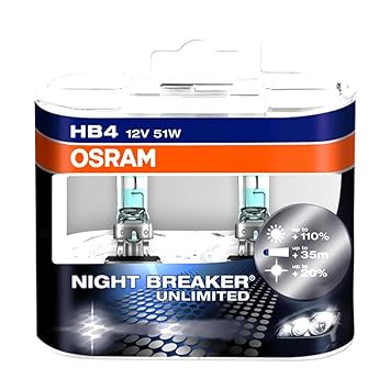 OSRAM Lampe Hb4 12V 51W Duo Night Breaker Unlimited Weiss 4052899030817
