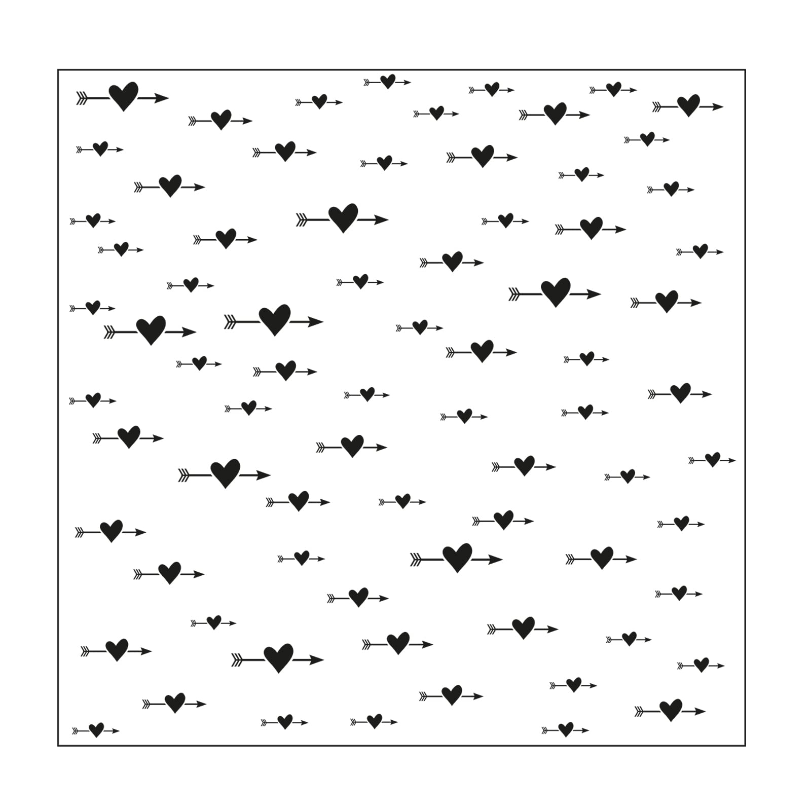 Vaessen Creative Craft Stencil, Heart and Arrow, for Adding Colourful Patterns and Texture to Papercraft Projects, White, 15 x 15 cm