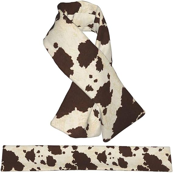 Flannel Fashion Scarf Milk Cow Print Cowhide Winter Warm Scarves With