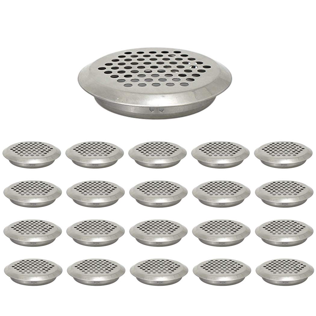 29mm Circular Air Vent Covers Stainless Steel Mesh Hole for Cabinet Bathroom Office Kitchen Ventilation 20 Pieces