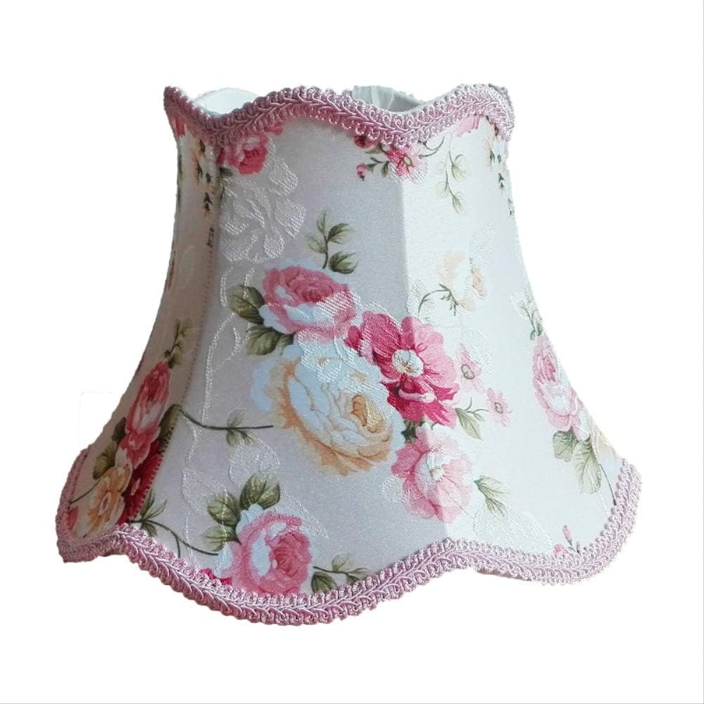 PMWLKJ Ssimple Pink Lace Desk Lamp Lampshade, Flower Pattern Textile Fabrics Decorative E27 Table Lamp Shade