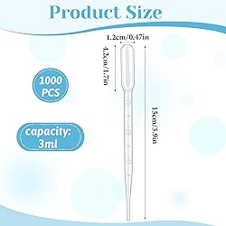 1000 PCS 3ml Pipette Dropper, Disposable Plastic