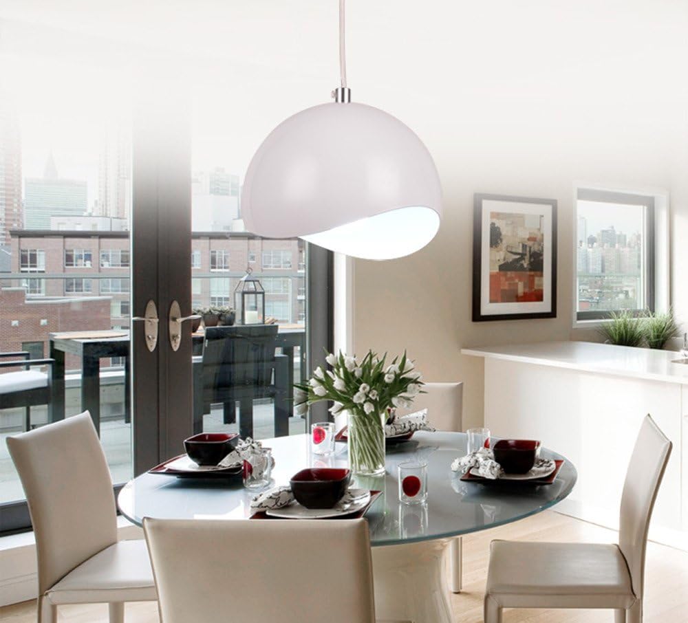 Zhhlinyuan Lampshades Modern White Ceiling Pendant Light Lamp Shade Chandeliers with Adjustable Hanging Height for Modern Loft Bar Cafe Living Room - Bulb Not Included