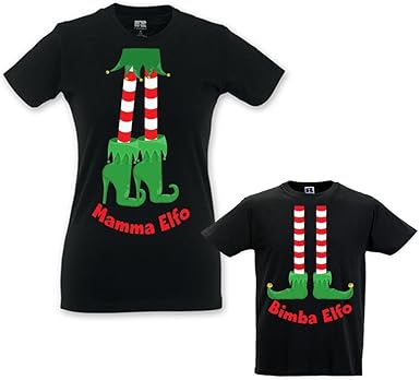 Idee Regalo Mamma Natale.Coppia Di T Shirt Mamma Bambino Idea Regalo Di Natale Elfi Family Nere Femminuccia Donna Xs Bimbo 5 6 Anni Amazon It Abbigliamento