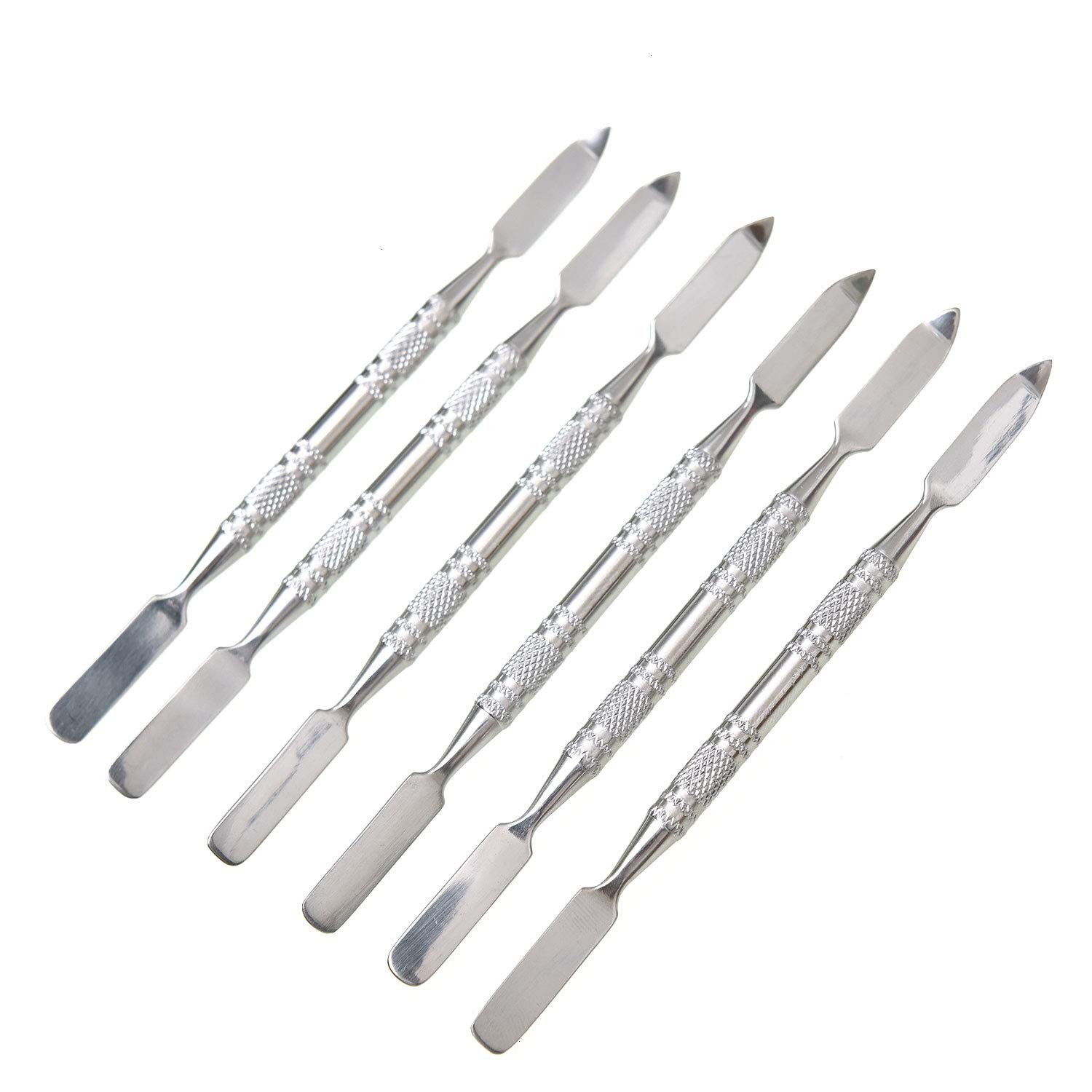 Monrocco 6Pcs/Lot Stainless Steel Depotting Spatula Makeup Palette Spatula Tool Make Up Accessories for Makeup with Non-Slip Grip