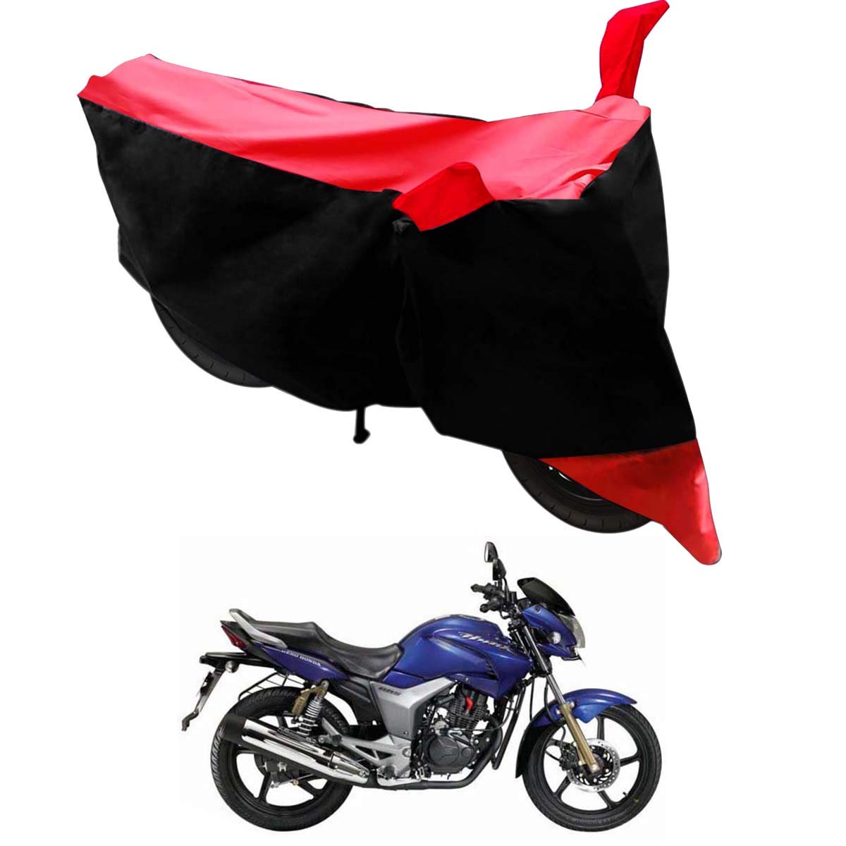 Kandid Black Red Bike Body Cover For Hero Cbz Type 1 With Double Mirror Pocket Red Black Amazon In Car Motorbike