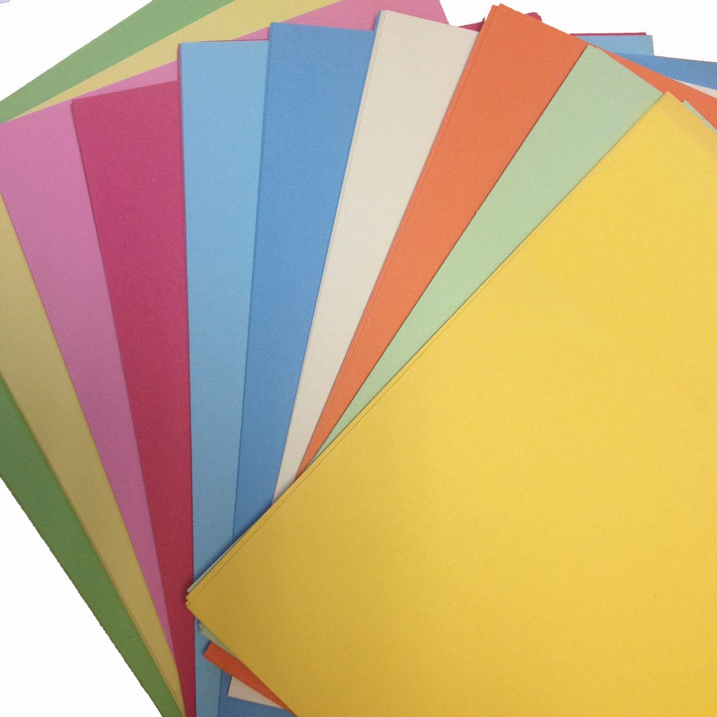 A4 Recycled Ten Coloured Card Mix 180gsm Pack of 100 Craft Sheets by BCreative