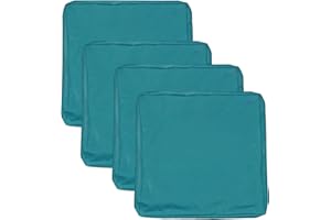 youngseahome Patio Seat Cushion Covers,Washable Slip Covers Replacement,Waterproof Outdoor Furniture Chair Cushion Pillow Seat Cover for Couch,Garden,Sofa,Teal,22"×20"×4"(4 Covers Only)