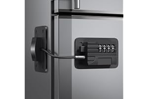 Ougourim Upgraded Combination Fridge Lock for Child Safety, Keyless Refrigerator & Freezer Lock with Code for Kids, Black