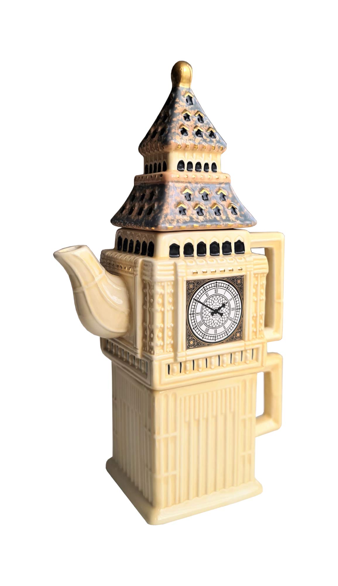 Famous London British London Souvenir Hand Painted Big Ben Shaped Ceramic Teapot