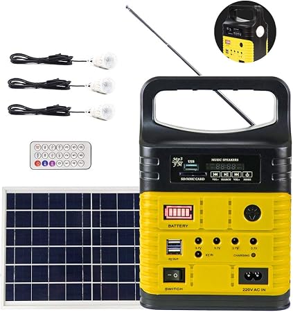 Upeor Solar Generator Lighting System Portable Solar Power Generator Kit For Emergency Power Supplyhome Outdoor Campingincluding Mp3fm