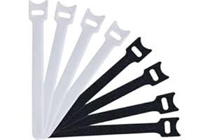 Besign 60 Pack Fastening Cable Straps, Reusable Cord Organizer, Keeper Holder, Cable Ties for Earphones, Earbuds, Headphones, Home Office Tablet, PC, TV Wire Management, Black and White