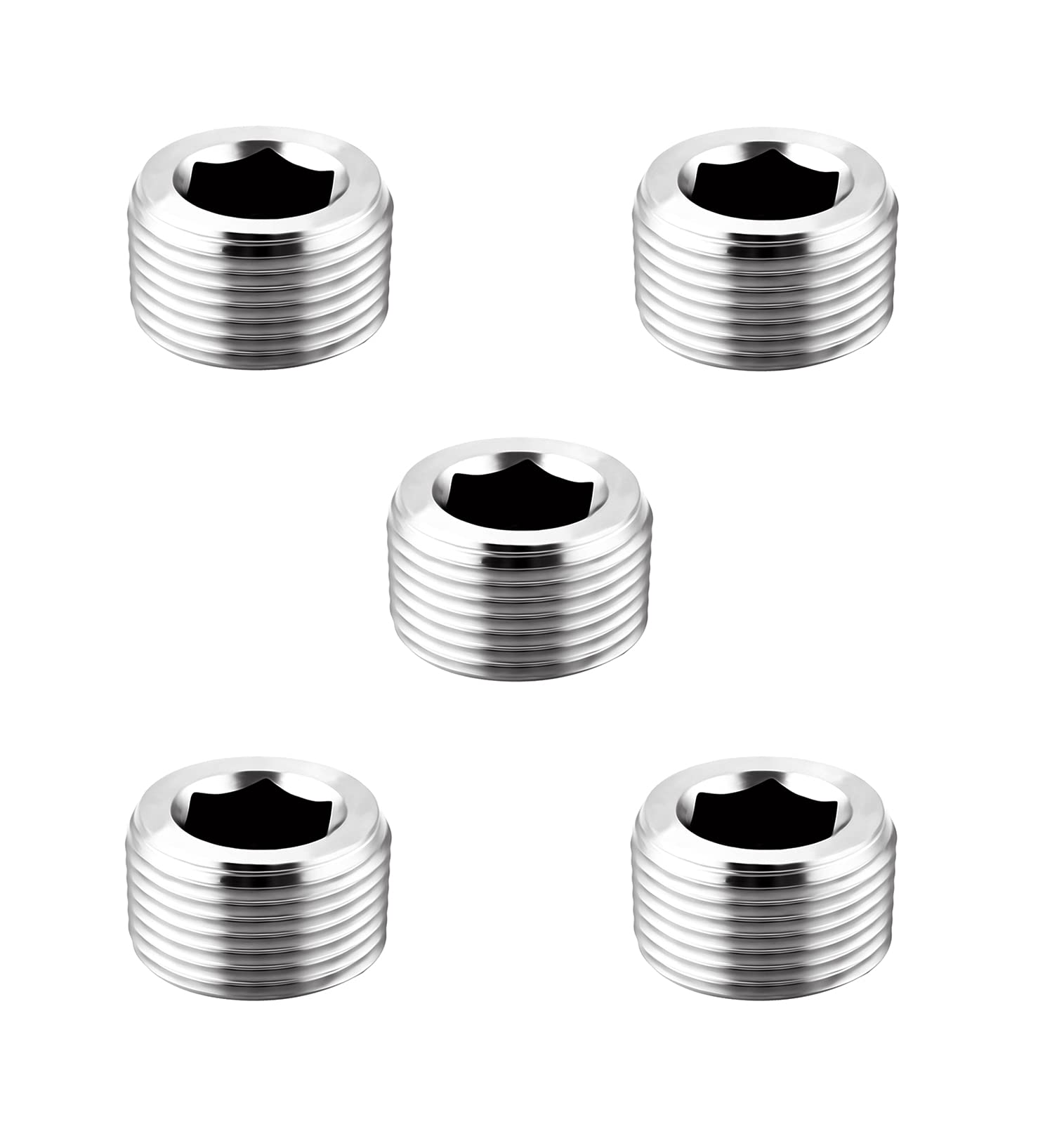 Photo 1 of ***only 2 ****Carvedexquisitely Stainless Steel Internal Hex Countersunk Male Thread Pipe Plug Connector, 1/8" NPT Male (pack of 5)