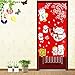 Red Japanese Noren Doorway Curtain with Lucky and Fortune Cats Pattern Auspicous Maneki Neko Bedroom Curtain