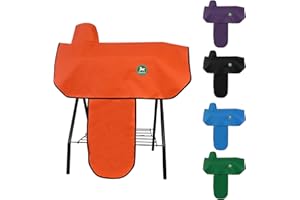 PALOURA Western Saddle Cover|Saddle Cover with 6 Elastic Straps|Waterproof and Tear-Resistant Oxford Fabric Saddle Covers for Western Horse Saddle for Most Full-Size Western Saddles-Orange