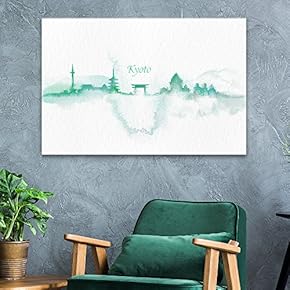 Impressionism Watercolor Style City Landscape of Kyoto
