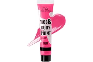 PASNOWFU Pink Face Paint -Water Based Non-Toxic Highly Pigmented Body Painting for Vintage Doll Puppet Halloween SFX Cosplay, Full Coverage Washable Paint for Costume Party Stage Performance