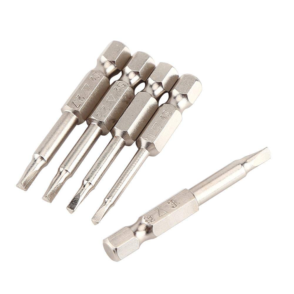 Steel Triangle Screwdriver Bits - Strong Magnetic Driver Kit with 1/4" Hex Shank (5pcs, 50mm)