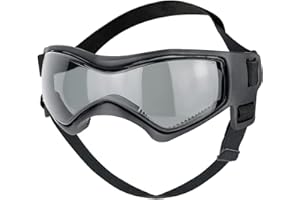 Dog Goggles Small or Medium Dog Sunglasses Anti-UV Waterproof Windproof Glasses Dog Eyewear for Small Medium Breed (Black)