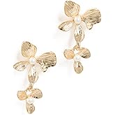 SHASHI Women's Apana Pearl Earrings, Gold, One Size