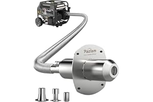 PAZLAM Generator Exhaust Extension Silencer Kit – Universal Fit for Firman, Honda, Champion & More – Heavy-Duty Stainless Steel Muffler with Flexible Pipe – Noise Reduction & Fume Venting（Silver）