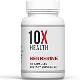 10X Health Berberine Supplement 500mg - Contains Dihydroberberine Supplement for Better Absorption - Supports Cardiovascular & Gut Health Supplements for Women & Men - 30 Capsules