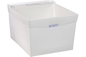 El Mustee 19W Utilatub 18-Gallon Wall-Mount Laundry/Utility Tub, 34 X 20 X 24 In., White