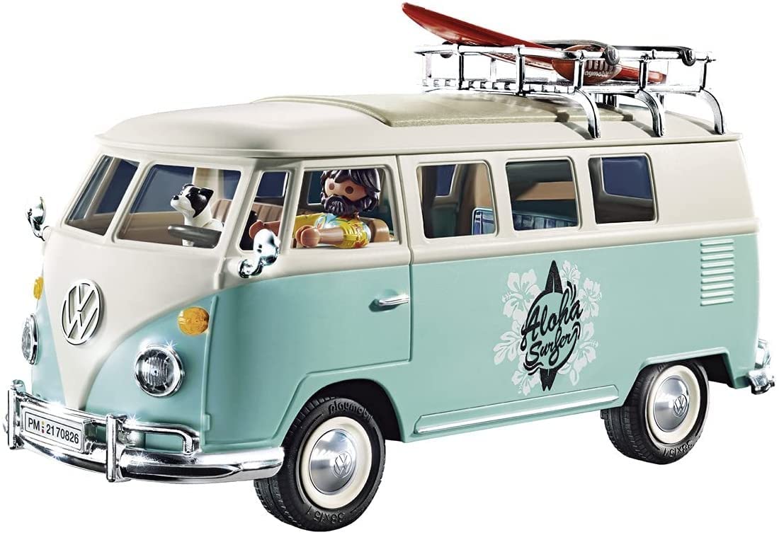Playmobil 70826 Volkswagen T1 Camping Bus, Light Blue Surfer Van, Special Edition for Fans and Collectors, For Ages 5-99, Fun Imaginative Role-Play, PlaySets Suitable for Children Ages 4+