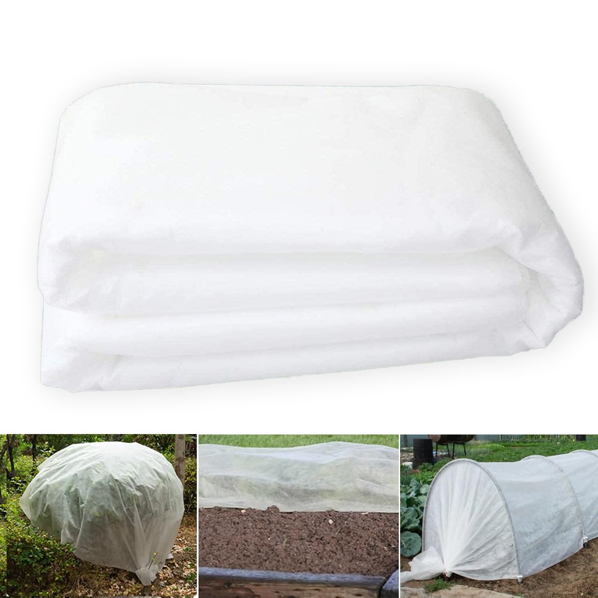 Plant Covers Freeze Protection 30gsm, 2m x 5m Garden Fleece Frost Protection, Horticultural Plants Vegetable Shade Blanket Non-Woven Fabric Garden Winter Fleece Frost Covers Blanket for Cold Weather